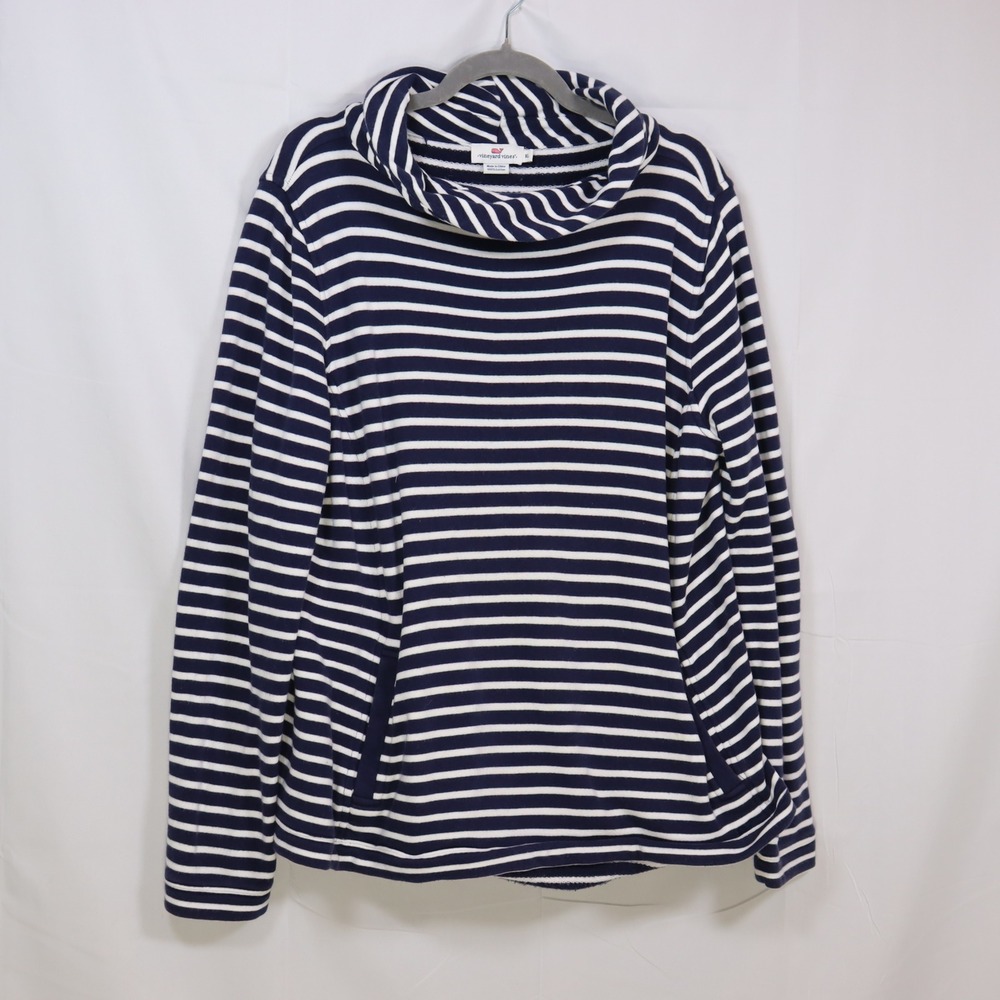 Vineyard Vines Pullover Hoodie XL Blue Women Nautical Preppy Sweatshirt